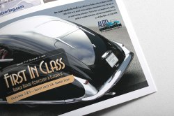 Close-up of Talbot Lago First in Class half page advertisement.