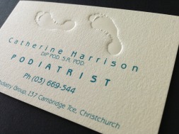 Catherine Harrison Podiatrist logo and business card