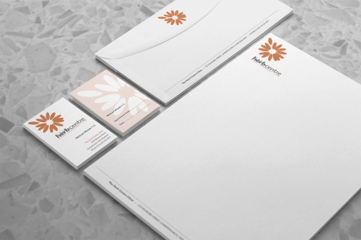 Herb Centre logo and stationery system