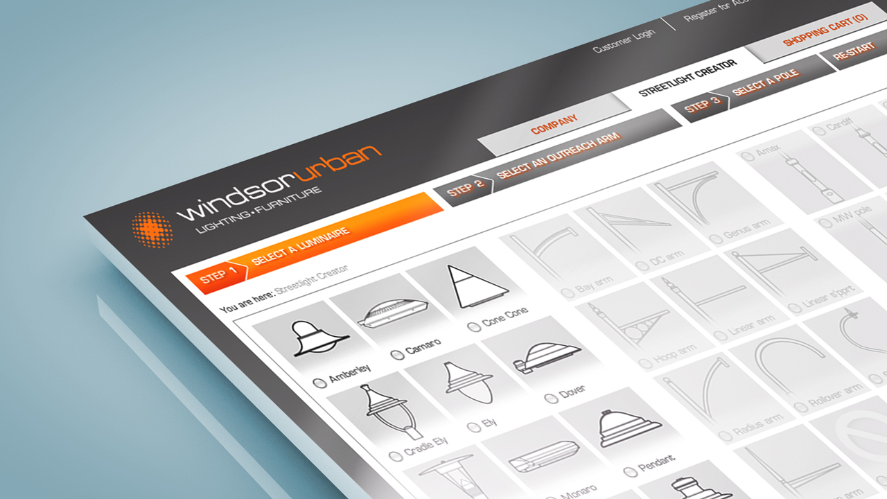 WindsorUrban ‘Streetlight Creator’ web application interface mockup.