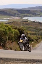 Bluff HIll Climb, Burt Munro Challenge, Flagstaff Road, Francie Winteringham, Motupohue, New Zealand, NZ Hill Climb Champs, Rider 63, Rudge TT Rep 500