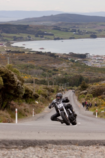 Bluff HIll Climb, Burt Munro Challenge, Flagstaff Road, Harley Davidson FXBI 1450, Motupohue, New Zealand, NZ Hill Climb Champs, Open Class, Rider 120, Tony Campbell
