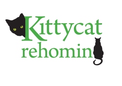A word mark concept that combines two pictures to replace a letter in the Kittycat rehoming name, creates a stylish compact logo with two focal points that the eye rests on and moves between.