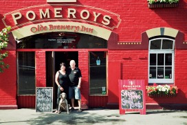 The Pomeroy’s Press. Portrait for Pom’s staff profile story. Victoria and Steve Pomeroy.